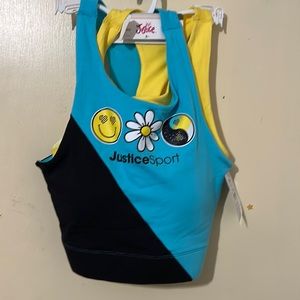 NWT Justice Girls Sports Bra 2 pack. Seamless Pullover, wireless. Size 36